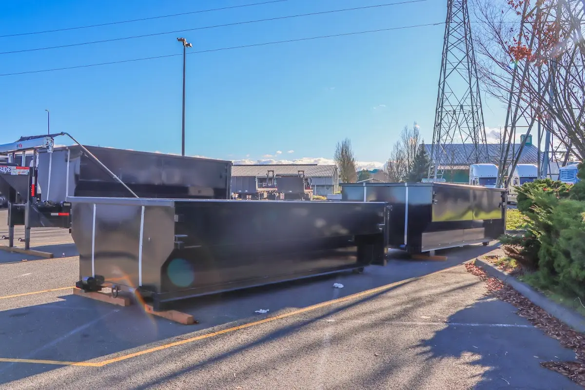 Roll-off dumpster ready for waste disposal at job site for Construction Dumpster Rental in Lower Windsor